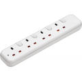 Four way British power strip with individual switch